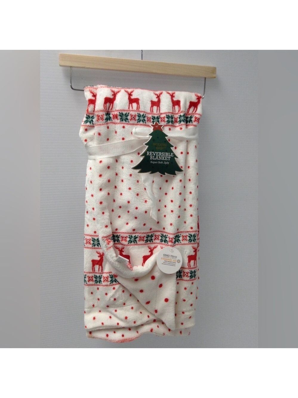 NWT Modern Baby Reversible Fair Isle 2 Ply Soft Blanket 30x40"